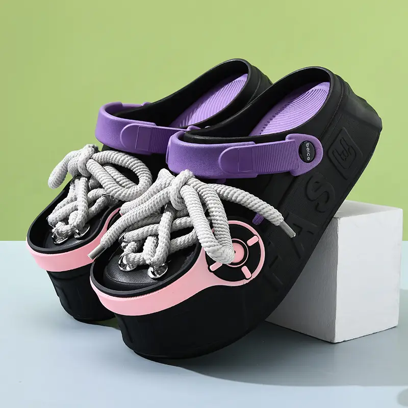 Cute Fashion Headset Hole Shoes Women's Slippers Summer Heap Shoes Personalized Outwear Girls Beach Shoes Sandals - Image 6