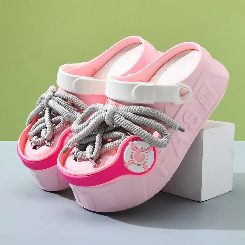 Cute Fashion Headset Hole Shoes Women's Slippers Summer Heap Shoes Personalized Outwear Girls Beach Shoes Sandals - Image 7