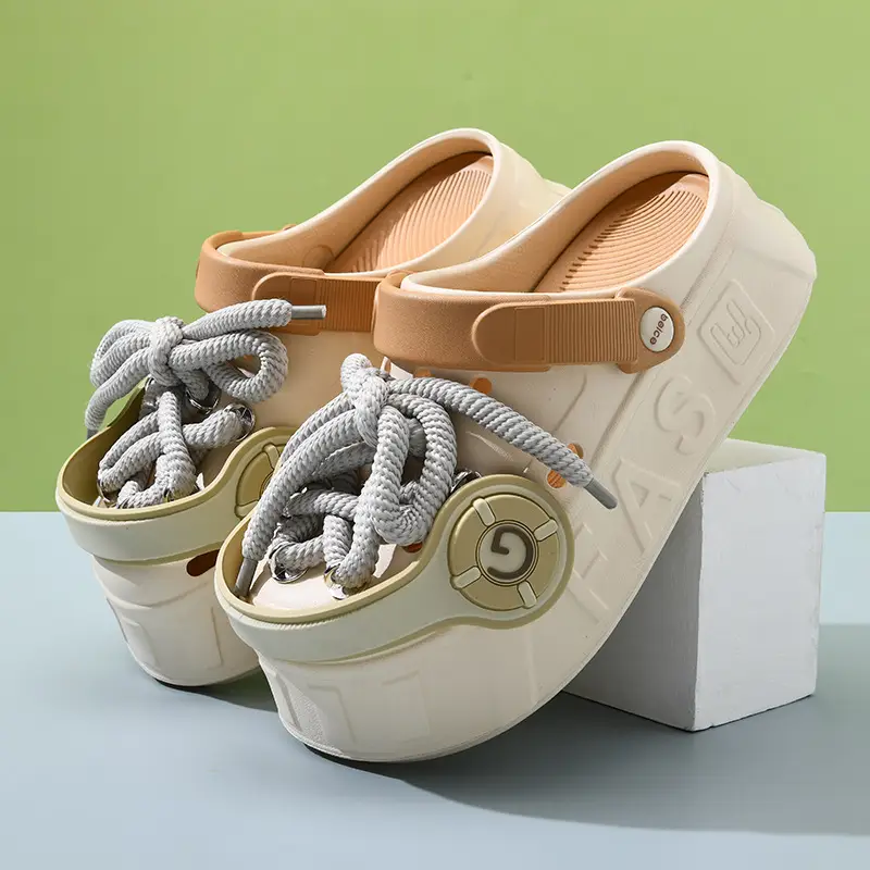Cute Fashion Headset Hole Shoes Women's Slippers Summer Heap Shoes Personalized Outwear Girls Beach Shoes Sandals - Image 8