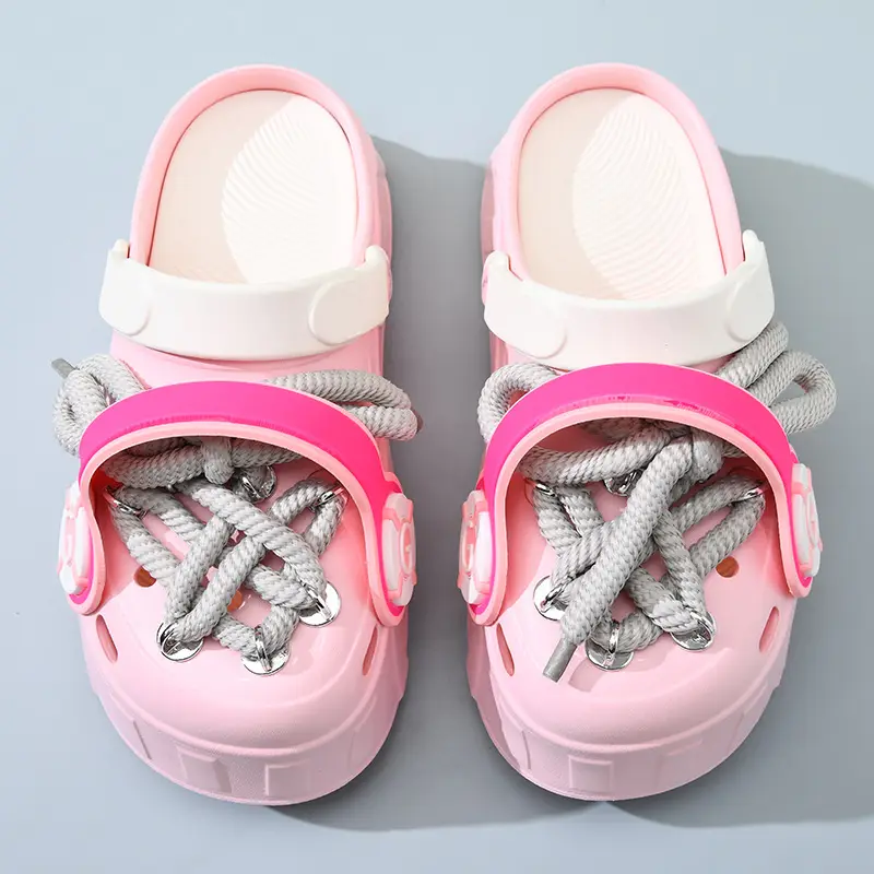 Cute Fashion Headset Hole Shoes Women's Slippers Summer Heap Shoes Personalized Outwear Girls Beach Shoes Sandals - Image 2