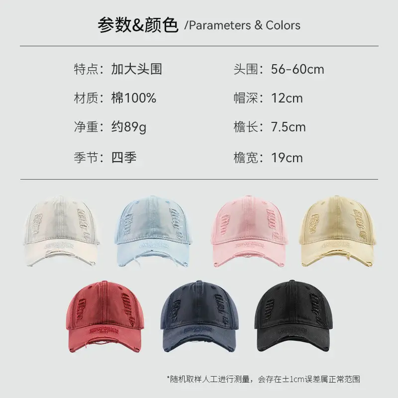 Korean Style Washed Distressed Brim Cap — feature 2