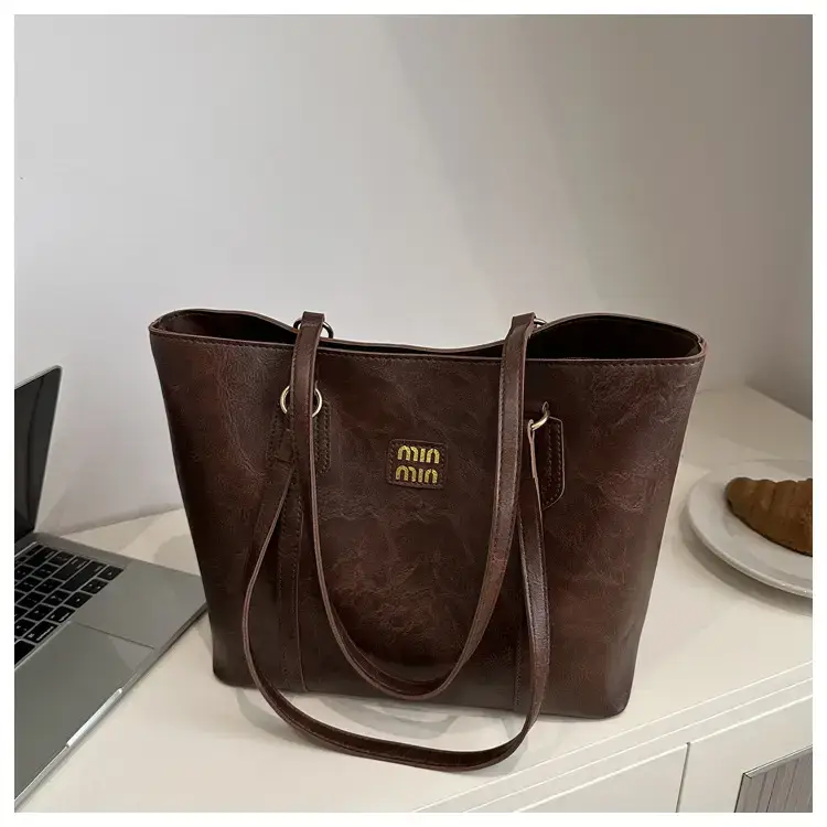 Brown Retro Underarm Tote Bag for Women β feature 11