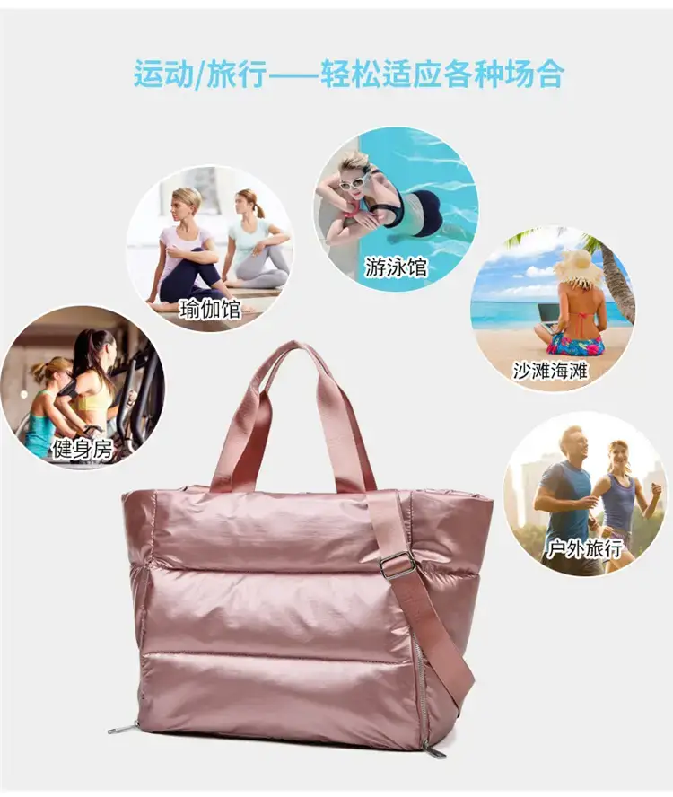 Women's Waterproof Crossbody Yoga Travel Bag Blue Gradient — feature 5