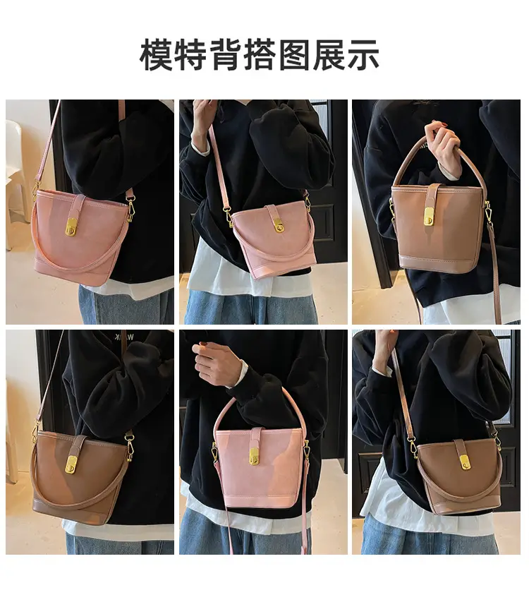 Retro Handheld Bucket Bag Women Brown 2025 — feature 10