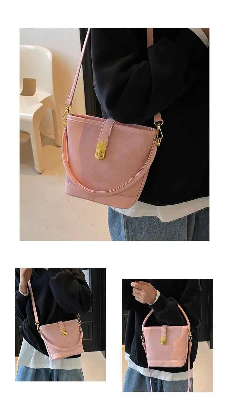 Retro Handheld Bucket Bag Women Brown 2025 — feature 11