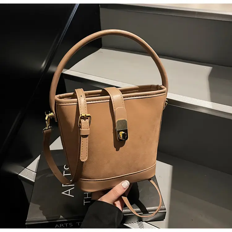 Retro Handheld Bucket Bag Women Brown 2025 — feature 41