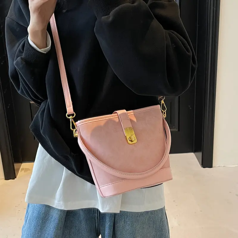 Retro Handheld Bucket Bag Women Brown 2025 - Image 3