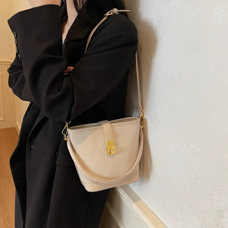 Retro Handheld Bucket Bag Women Brown 2025 - Image 4