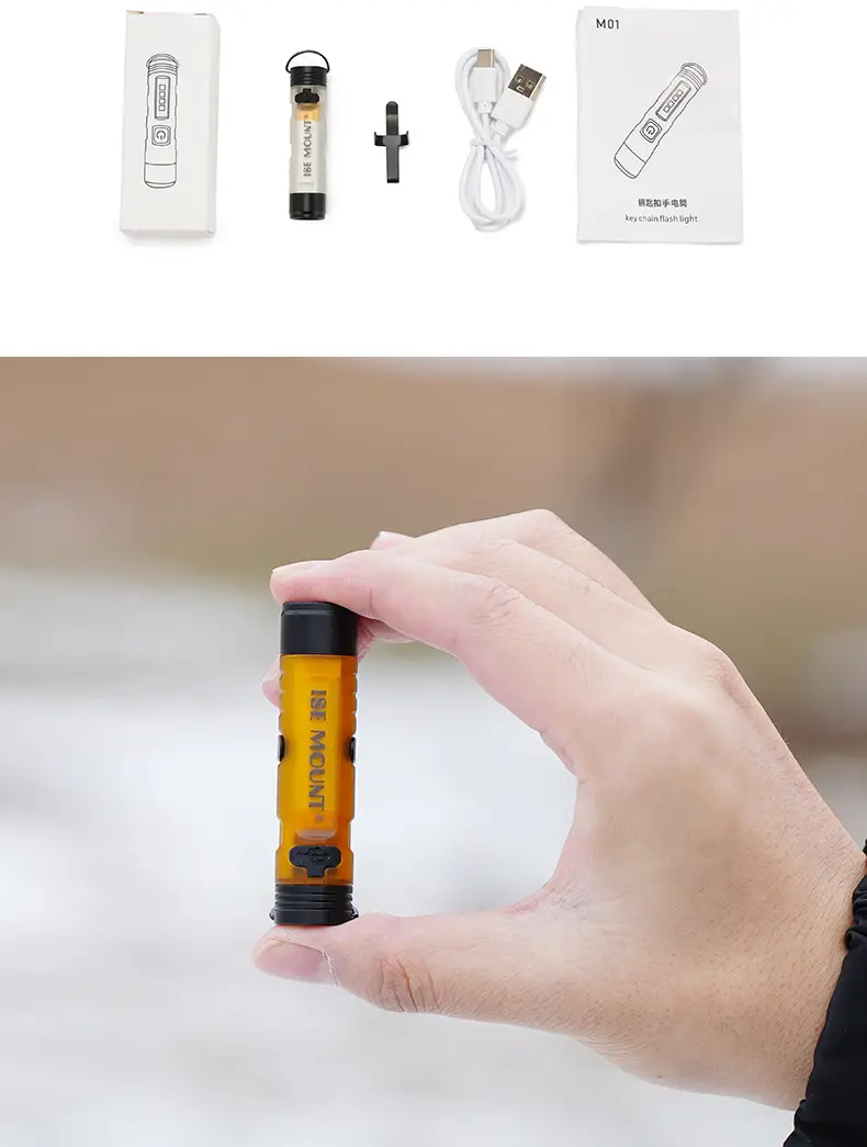 Magnetic Outdoor Flashlight Orange 18.6g Camping Keychain — feature 7