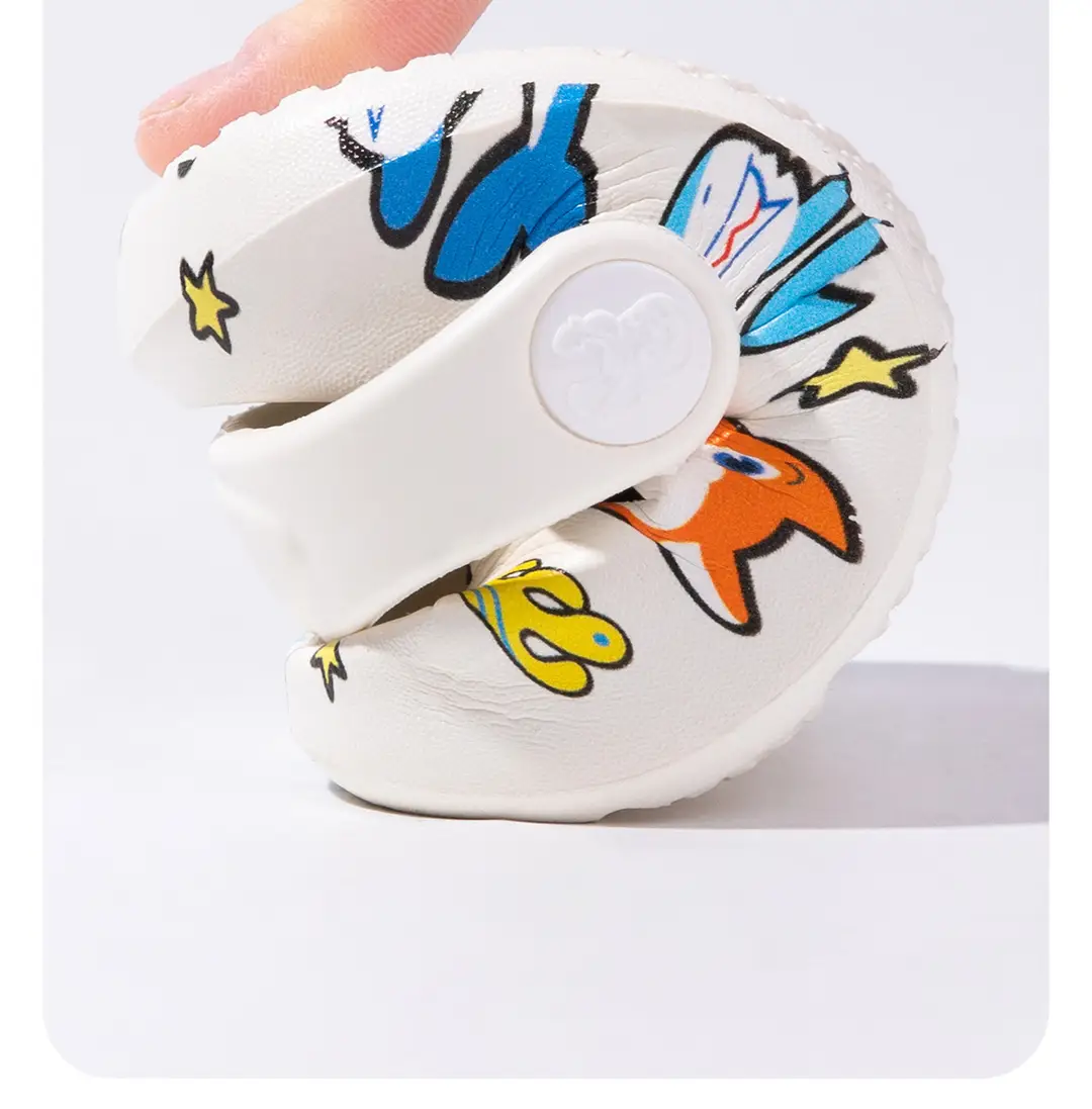 Summer new children's slippers wholesale printed shark baby boys indoor and outdoor wear-resistant children's light hole shoes — feature 11