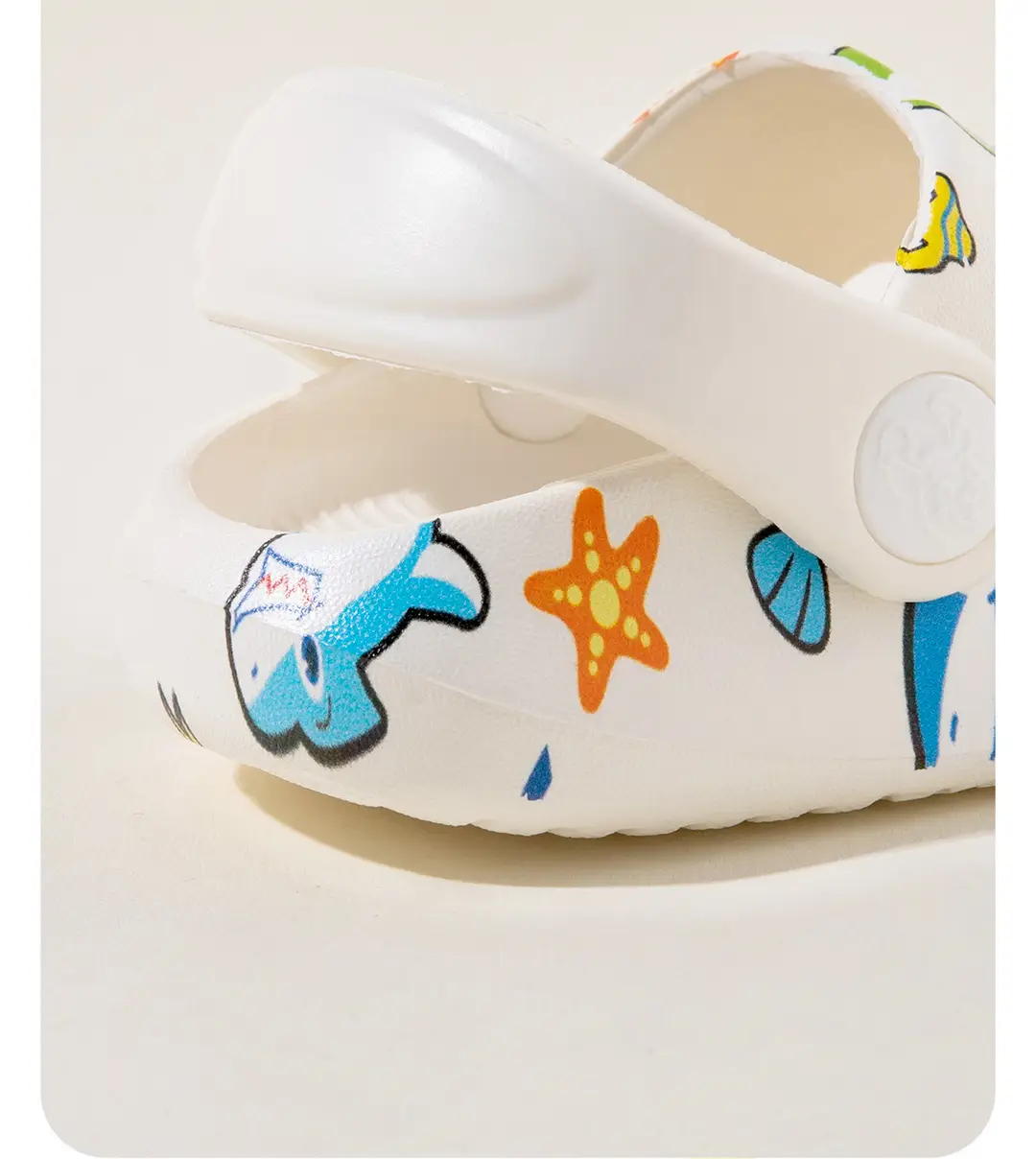 Summer new children's slippers wholesale printed shark baby boys indoor and outdoor wear-resistant children's light hole shoes — feature 13
