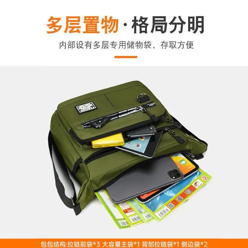 Men's Waterproof Business Shoulder Bag with 12Zeros Zip - Image 7