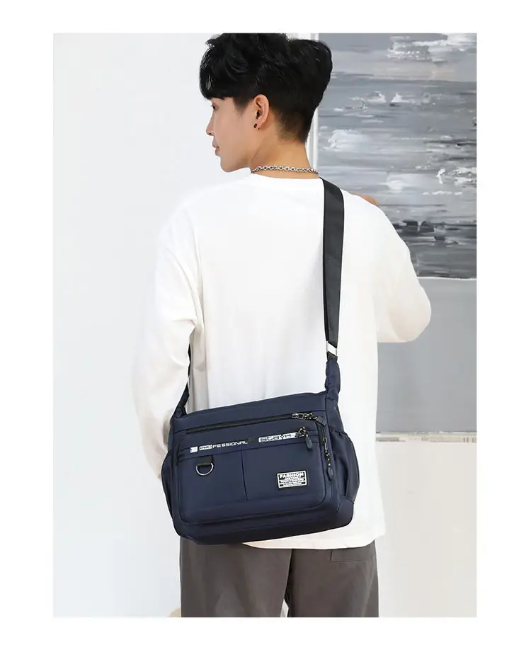 Men's Waterproof Business Shoulder Bag with 12Zeros Zip — feature 18