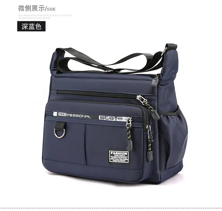 Men's Waterproof Business Shoulder Bag with 12Zeros Zip — feature 21
