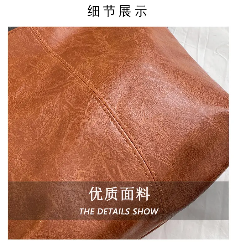 Wide Shoulder Strap Casual Commuting Bucket Bag Large Capacity — feature 3