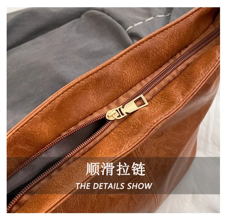Wide Shoulder Strap Casual Commuting Bucket Bag Large Capacity — feature 6
