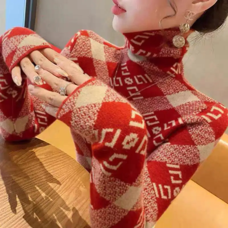 Double-sided Velvet Base Shirt Women's Thickened Autumn and Winter High Collar Foreign Style Inner Long-sleeved T-shirt Women's Slim-fit Warm Top Ins
