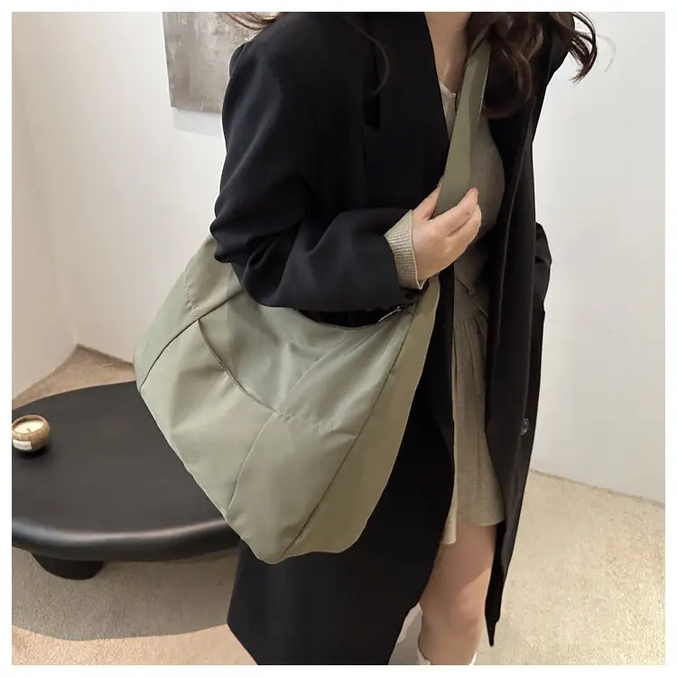 Simple Korean Casual Shoulder Bag Olive Green 2024 — feature 11