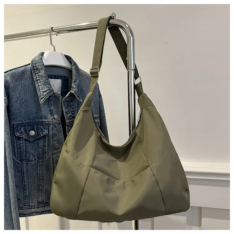 Simple Korean Casual Shoulder Bag Olive Green 2024 — feature 17