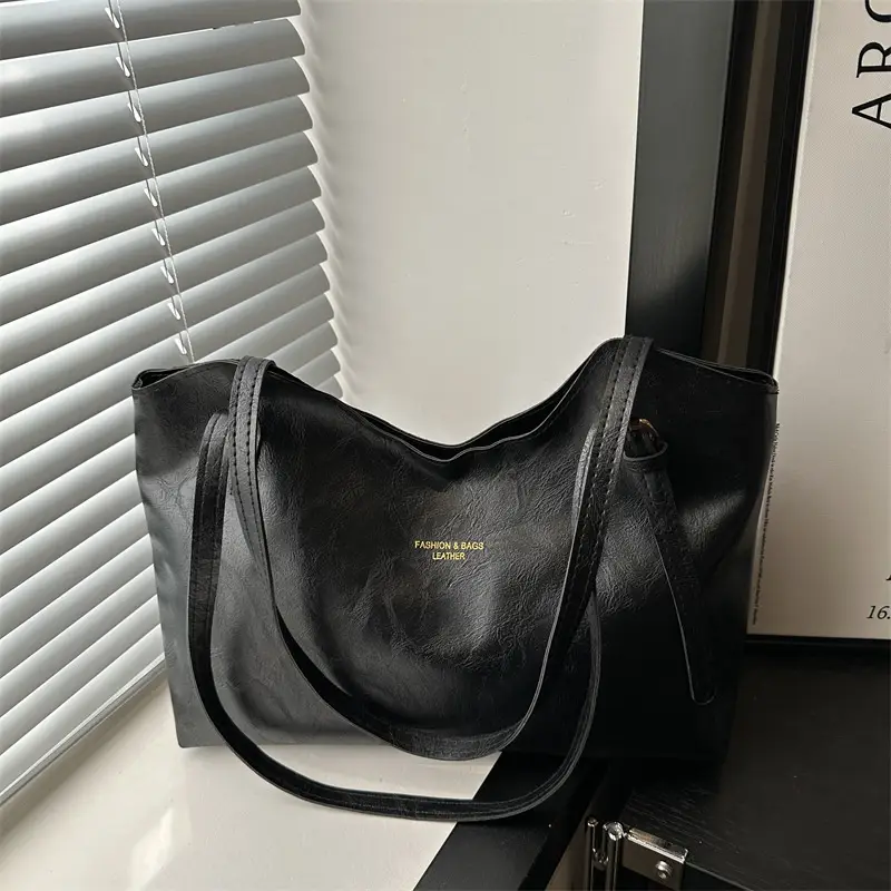 Women's Large Capacity Tote Bag Beige Canvas Winter 2024 - Image 8