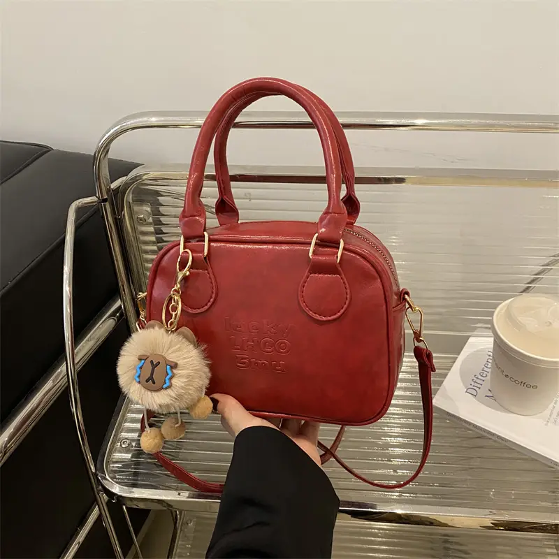 2024 Winter New Niche Retro Square Bag Shoulder Crossbody Brown - Image 10