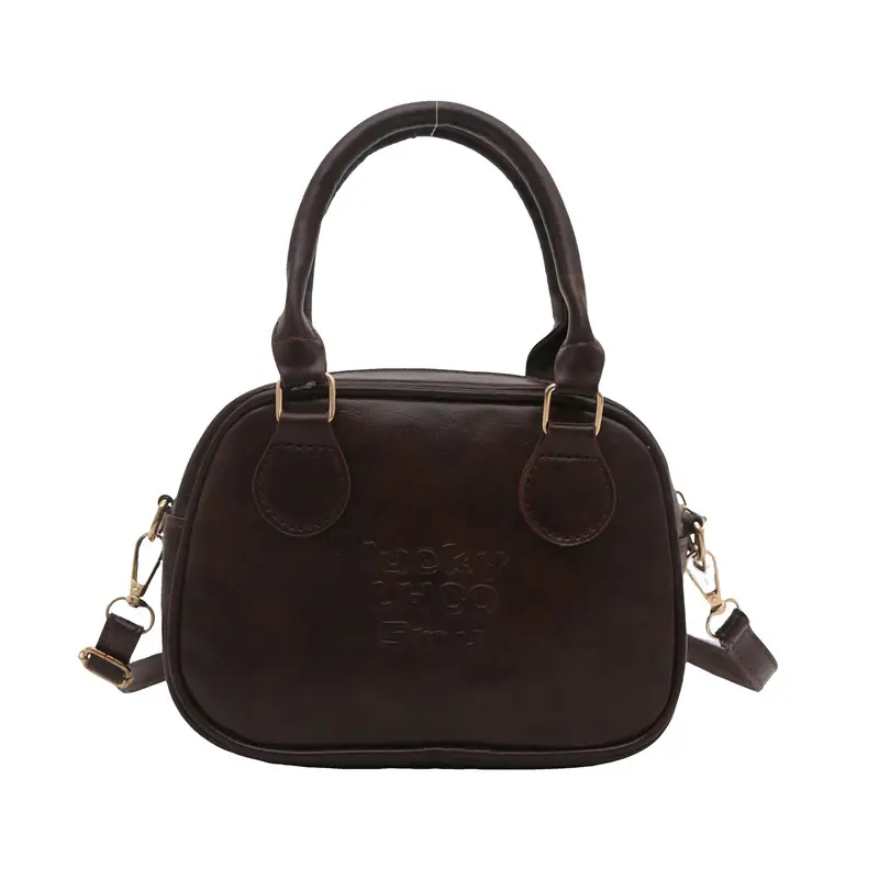 2024 Winter New Niche Retro Square Bag Shoulder Crossbody Brown - Image 2