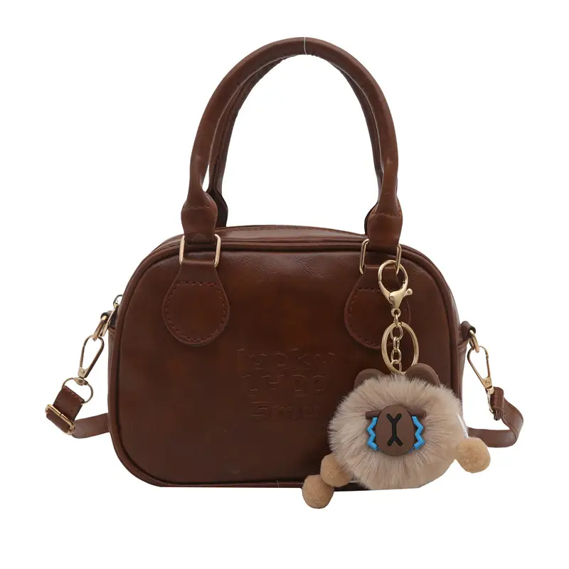 2024 Winter New Niche Retro Square Bag Shoulder Crossbody Brown - Image 3