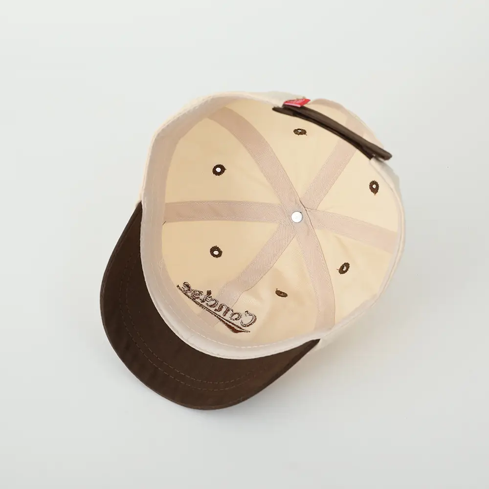 Baby Cap "Concise" Beige Black Split Color - Image 7