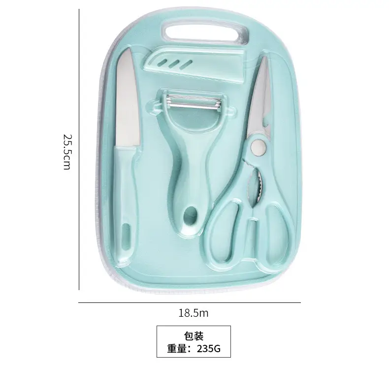 4-Piece Stainless Steel Kitchen Set Mint Blue — feature 12