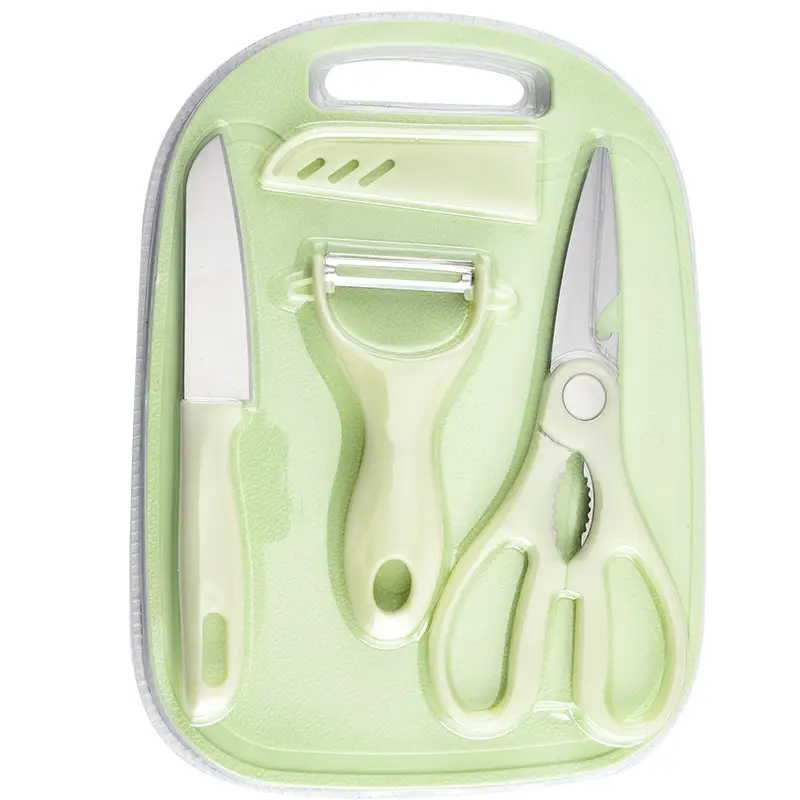 4-Piece Stainless Steel Kitchen Set Mint Blue - Image 3