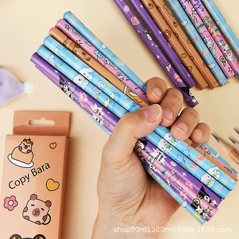 High Yan Value HB Pencil Primary School Cartoon Writing Round Rod Kulomi Pen Kindergarten Writing Children's Pencil Stationery