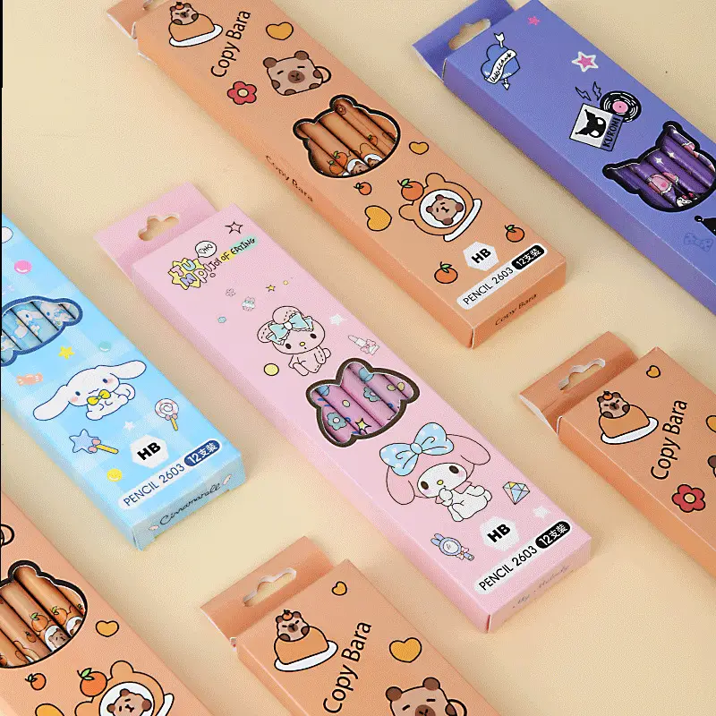 High Yan Value HB Pencil Primary School Cartoon Writing Round Rod Kulomi Pen Kindergarten Writing Children's Pencil Stationery