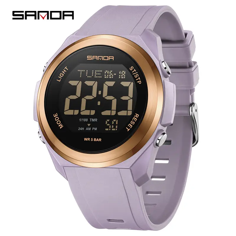 Sanda Digital Watch Green Silicone Multi-Function Men's Sports - Image 6
