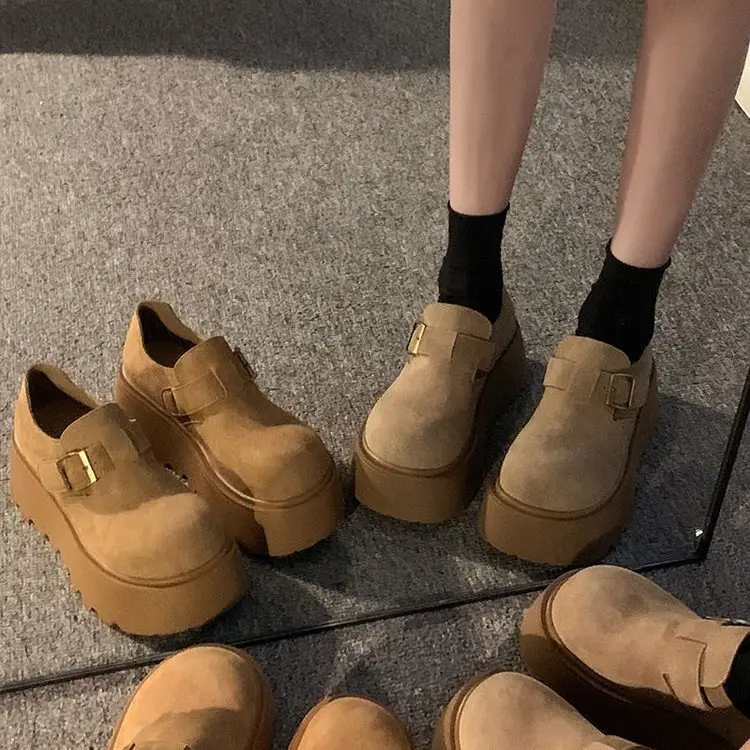 Internet Popular Single-layer Shoes Women's 2025 Spring New Fashion Retro Small Thick Sole Height-increasing Casual Birkendish Shoes - Image 4