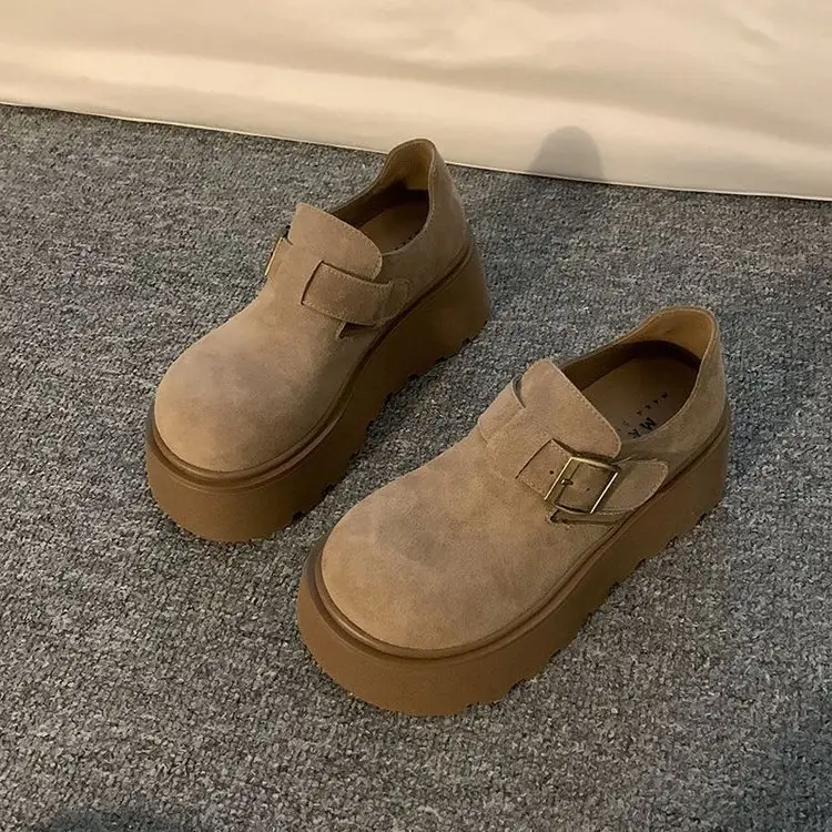 Internet Popular Single-layer Shoes Women's 2025 Spring New Fashion Retro Small Thick Sole Height-increasing Casual Birkendish Shoes - Image 5