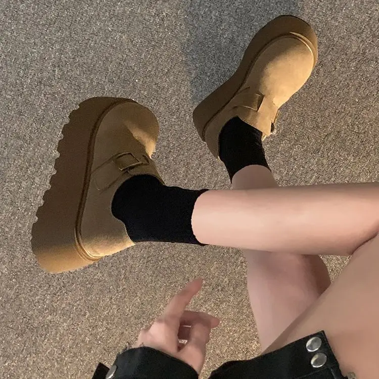 Internet Popular Single-layer Shoes Women's 2025 Spring New Fashion Retro Small Thick Sole Height-increasing Casual Birkendish Shoes - Image 6