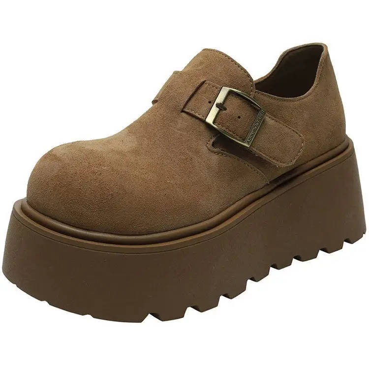 Internet Popular Single-layer Shoes Women's 2025 Spring New Fashion Retro Small Thick Sole Height-increasing Casual Birkendish Shoes - Image 7