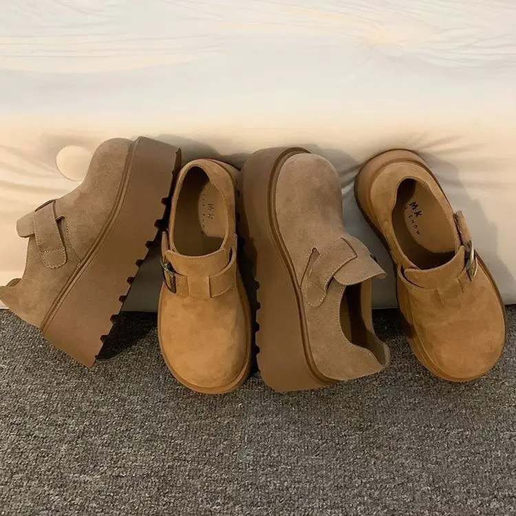Internet Popular Single-layer Shoes Women's 2025 Spring New Fashion Retro Small Thick Sole Height-increasing Casual Birkendish Shoes — feature 5
