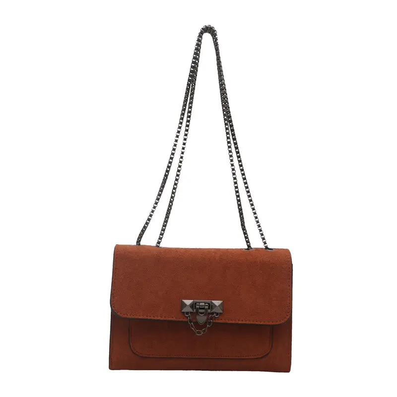 Frosted Vintage Chain Shoulder Bag Women's Brown