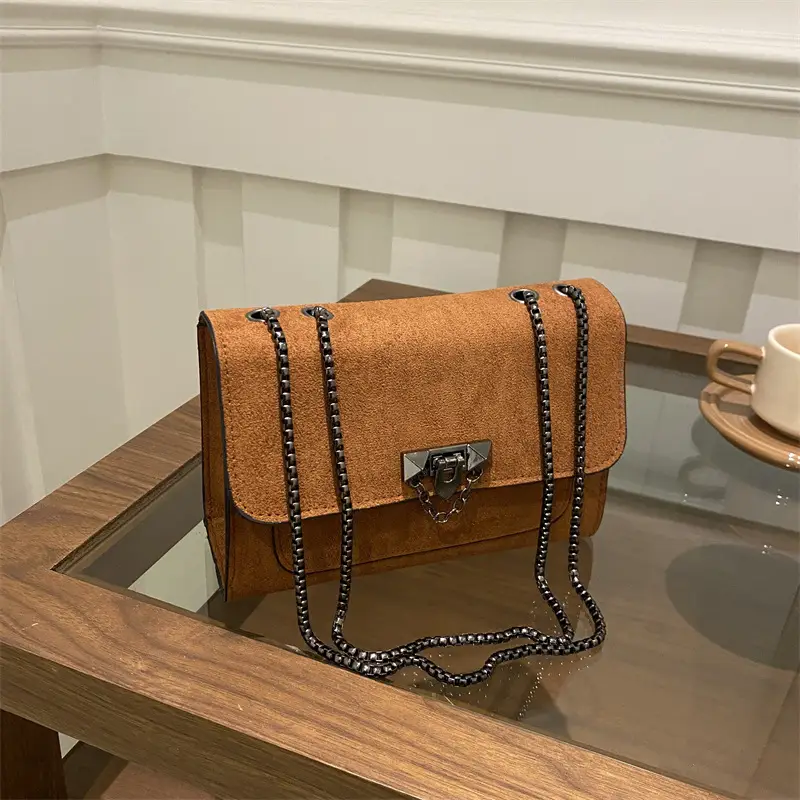 Frosted Vintage Chain Shoulder Bag Women's Brown — feature 18