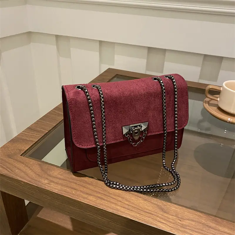 Frosted Vintage Chain Shoulder Bag Women's Brown — feature 19