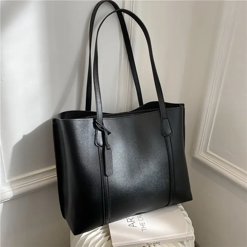 Korean Style Soft Leather Large Tote Bag for Women - Image 2