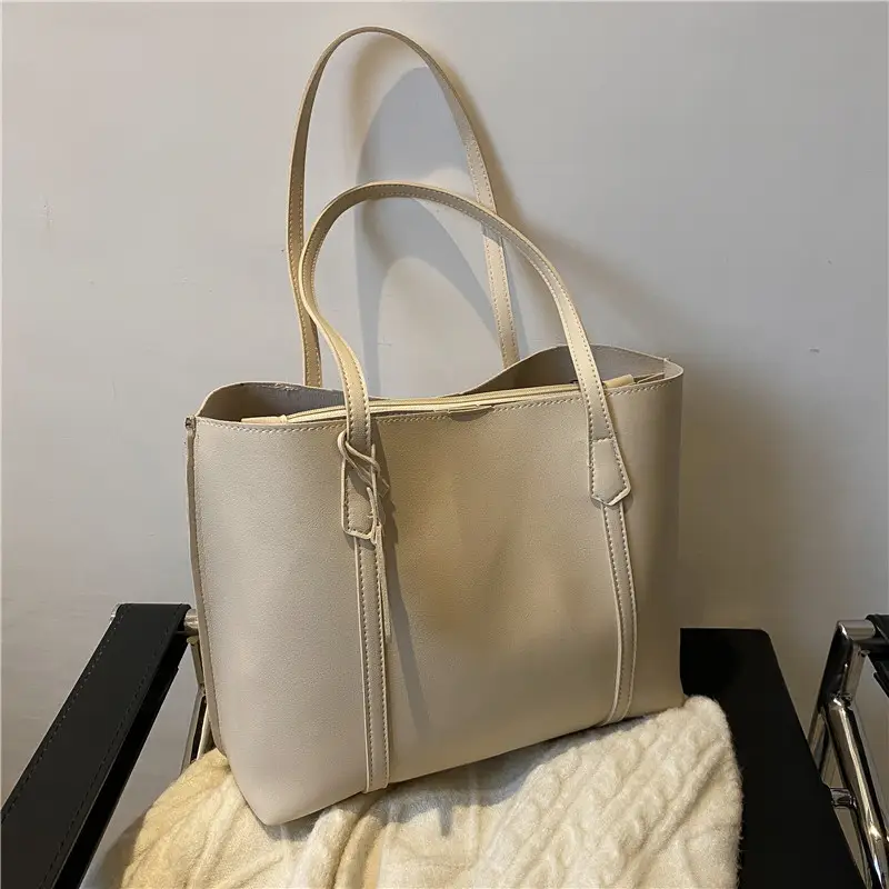 Korean Style Soft Leather Large Tote Bag for Women - Image 4