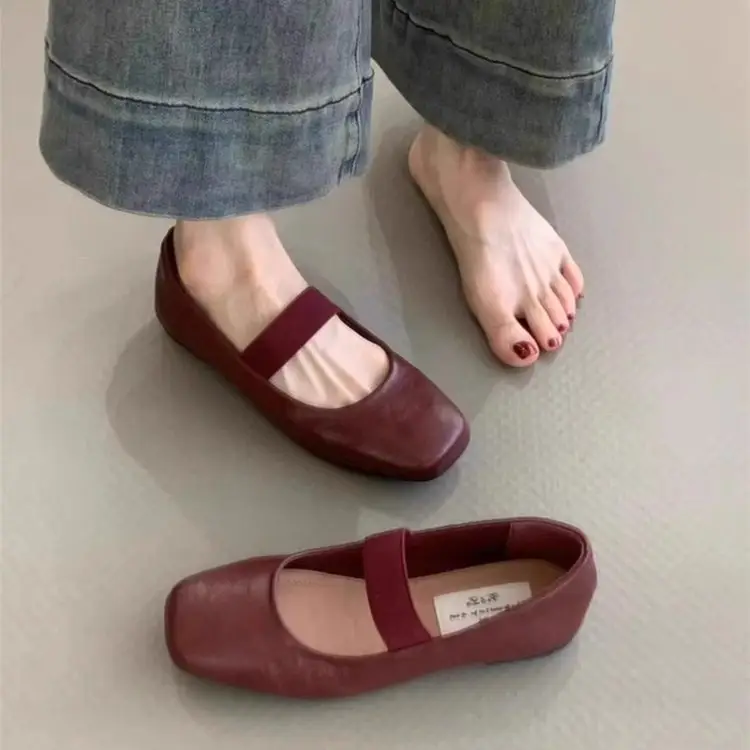 Single Shoes Women's Fragrant Style Flat Shoes 2025 Spring New Mary Jane Women's Shoes Square-toe Ladyshoes Late Evening Style Gentle Shoes - Image 2