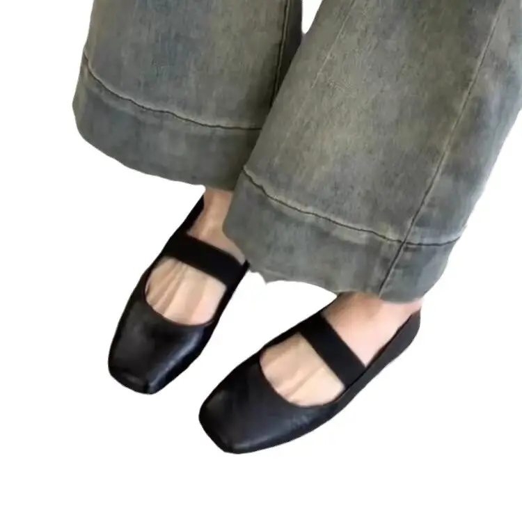 Single Shoes Women's Fragrant Style Flat Shoes 2025 Spring New Mary Jane Women's Shoes Square-toe Ladyshoes Late Evening Style Gentle Shoes - Image 5