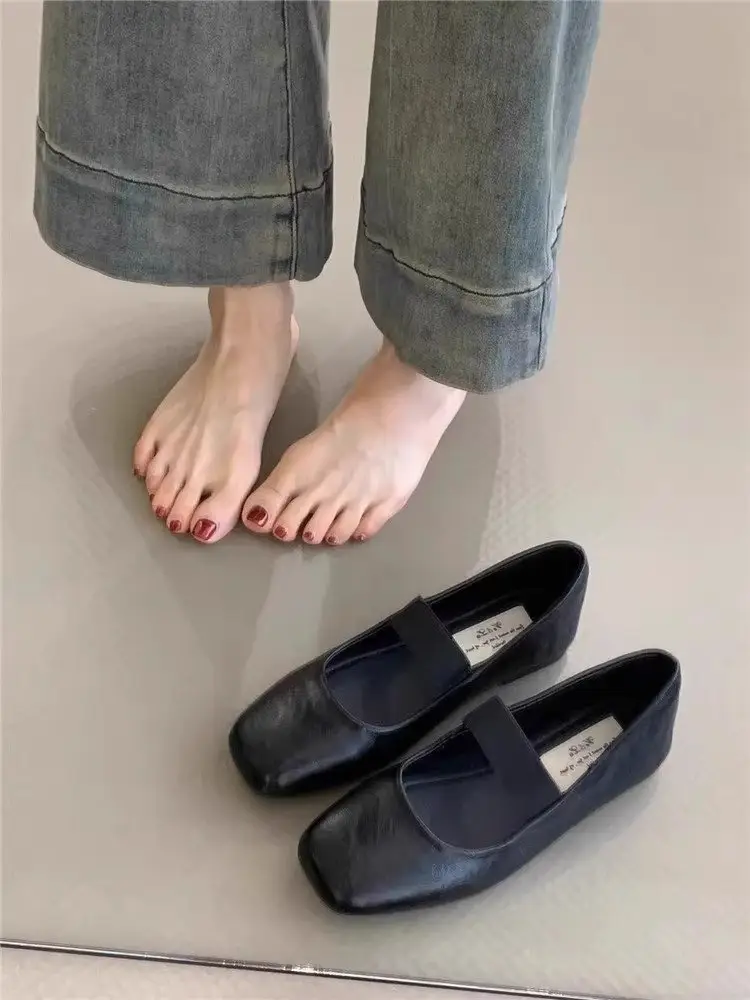 Single Shoes Women's Fragrant Style Flat Shoes 2025 Spring New Mary Jane Women's Shoes Square-toe Ladyshoes Late Evening Style Gentle Shoes — feature 11