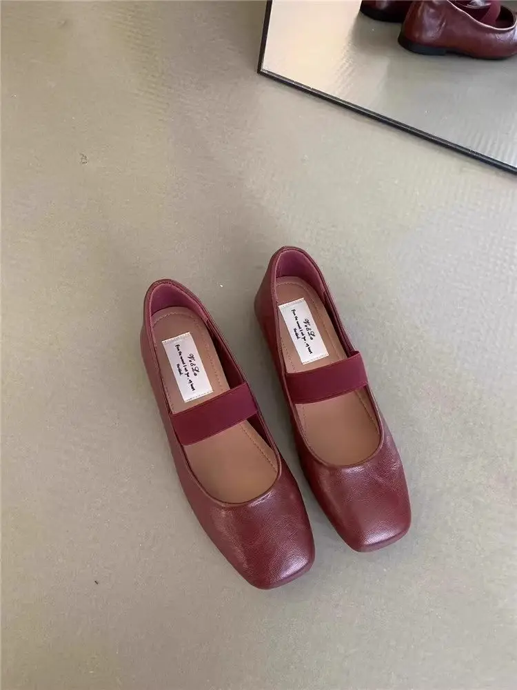 Single Shoes Women's Fragrant Style Flat Shoes 2025 Spring New Mary Jane Women's Shoes Square-toe Ladyshoes Late Evening Style Gentle Shoes — feature 12