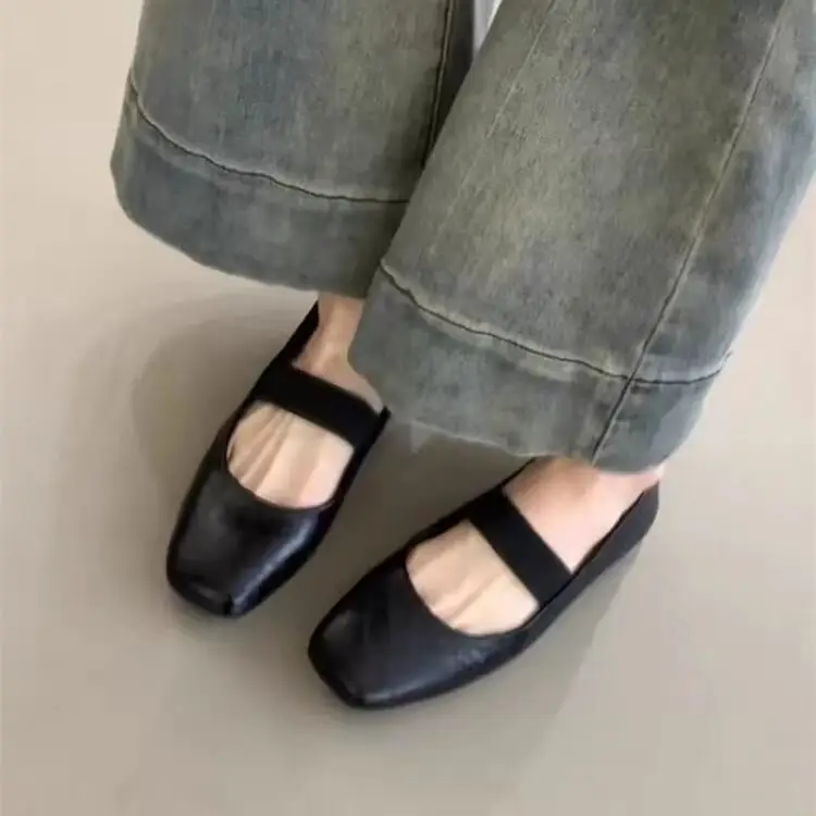 Single Shoes Women's Fragrant Style Flat Shoes 2025 Spring New Mary Jane Women's Shoes Square-toe Ladyshoes Late Evening Style Gentle Shoes — feature 5