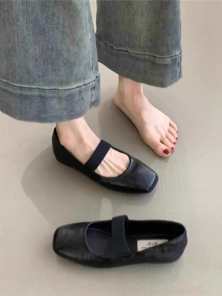 Single Shoes Women's Fragrant Style Flat Shoes 2025 Spring New Mary Jane Women's Shoes Square-toe Ladyshoes Late Evening Style Gentle Shoes — feature 6