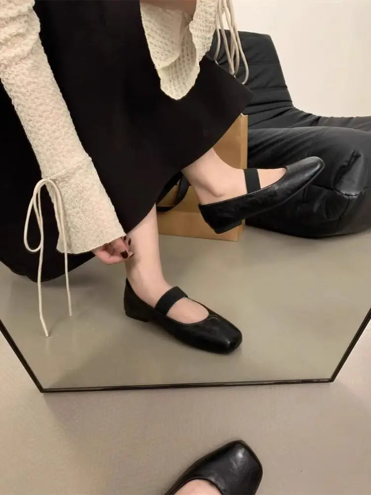 Single Shoes Women's Fragrant Style Flat Shoes 2025 Spring New Mary Jane Women's Shoes Square-toe Ladyshoes Late Evening Style Gentle Shoes — feature 7